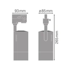Ledvance LED Spårbelysning D85 Vit 25W 1500lm 15-55D - 940 Kallvit | Mechanical Zoom - Bästa Färgåtergivning - Dimbar