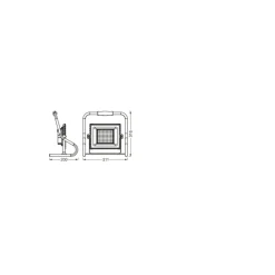 Ledvance LED Strålkastare Abetsbelysning Apelsin 30W 2400lm 110D - 840 Kallvit | IP44 - Uppladdningsbar - Symmetrisk