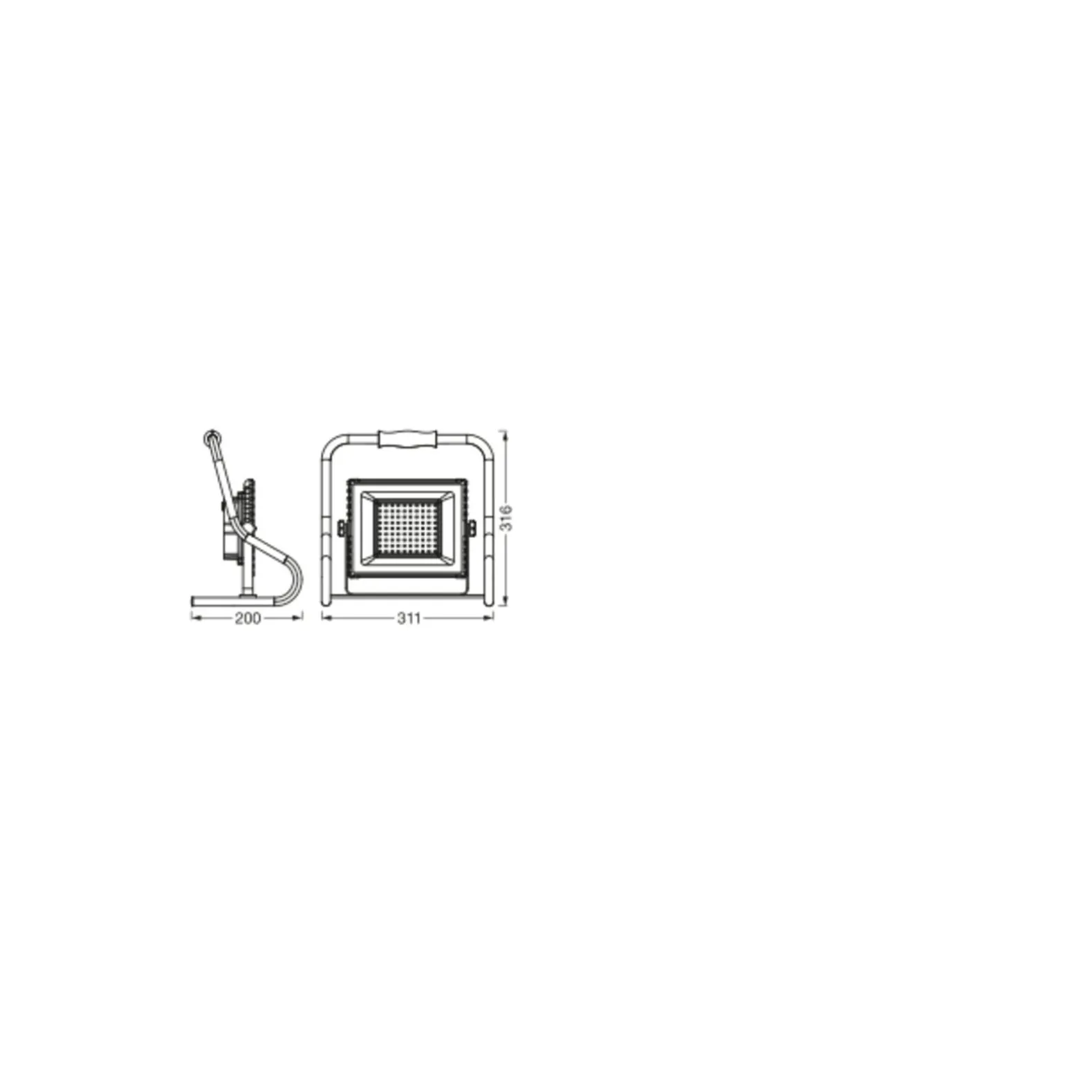 Ledvance LED Strålkastare Abetsbelysning Apelsin 30W 2400lm 110D - 840 Kallvit | IP44 - Uppladdningsbar - Symmetrisk