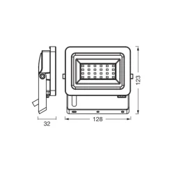 Ledvance LED Strålkastare Aluminium Svart 5W 870lm 95D - 840 Kallvit | IP65 - Symmetrisk