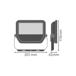 Ledvance LED Strålkastare Aluminium Svart 41W/27W 4000lm/6000lm 100D - 840 Kallvit | IP66 - Symmetrisk