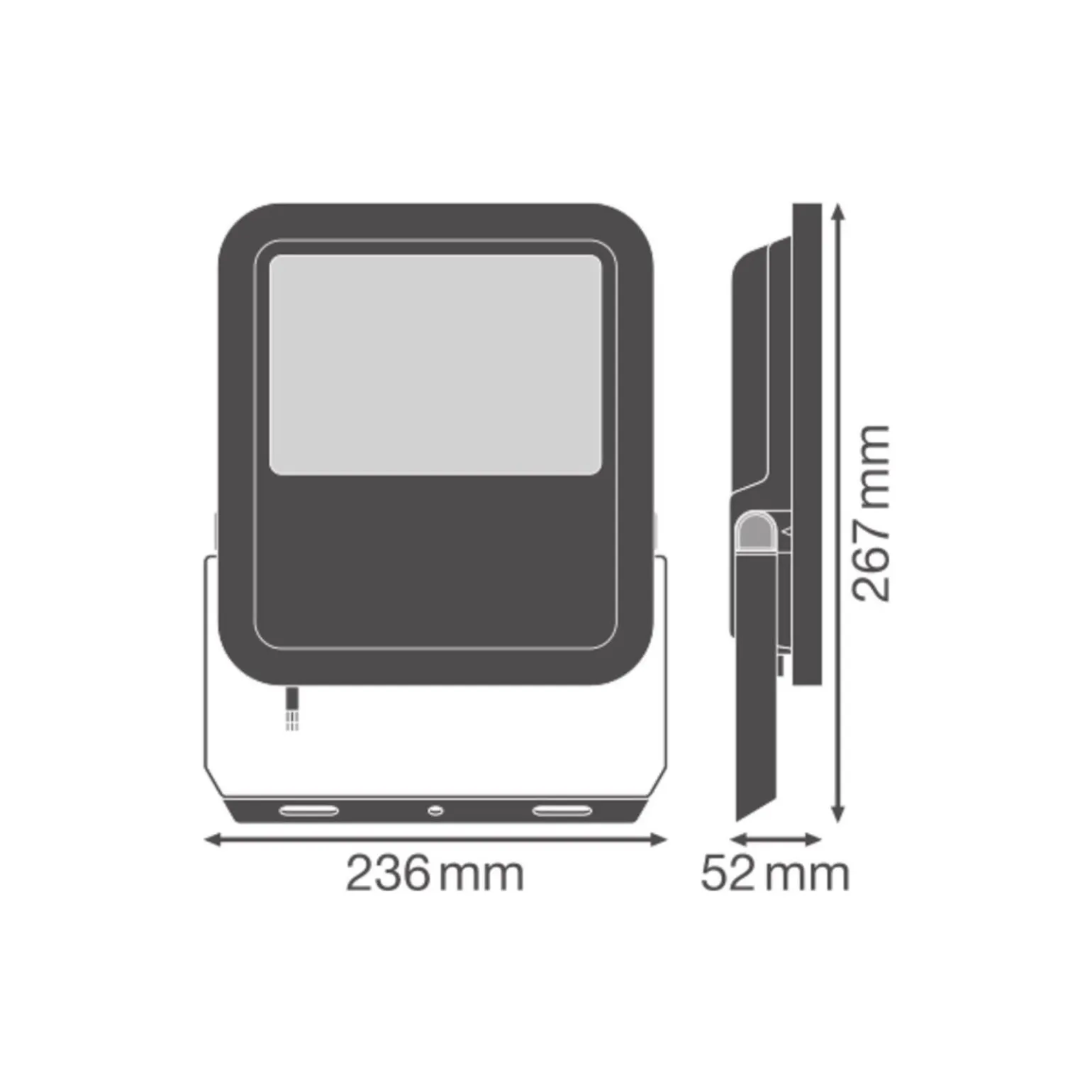 Ledvance LED Strålkastare Aluminium Svart 69W 10000lm 100D - 840 Kallvit | IP66 - Symmetrisk