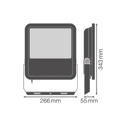 Ledvance LED Strålkastare Aluminium Svart 100W 15000lm 100D - 865 Dagsljus | IP66 - Symmetrisk