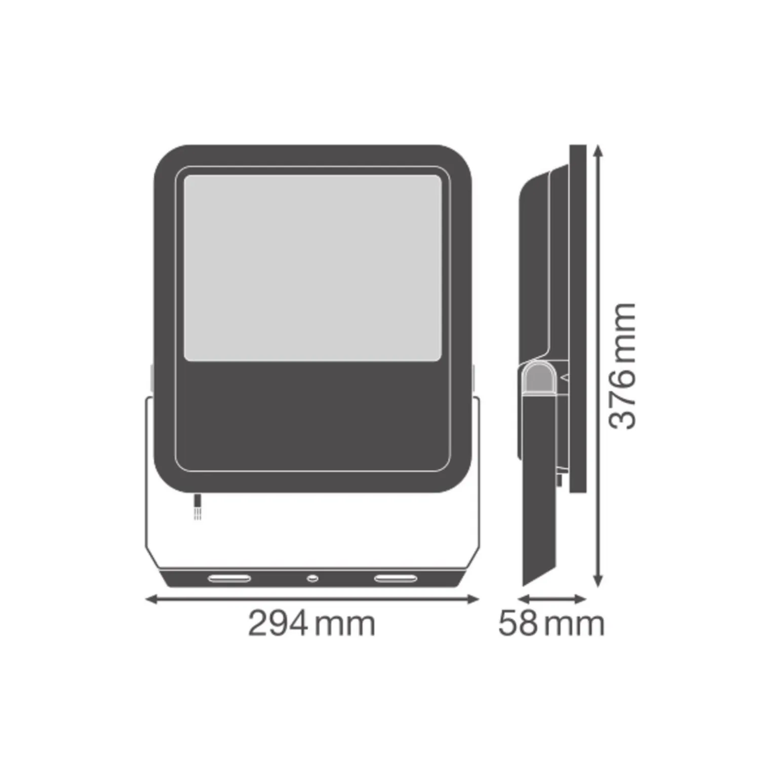 Ledvance LED Strålkastare Aluminium Svart 133W 18600lm 100D - 830 Varm Vit | IP66 - Symmetrisk