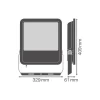 Ledvance LED Strålkastare Aluminium Svart 167W 25000lm 100D - 840 Kallvit | IP66 - Symmetrisk
