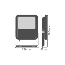Ledvance LED Strålkastare Area Gen 2 Svart 50W 7000lm - 840 Kallvit| IP66 - Asymmetrisk