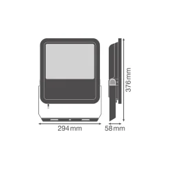 Ledvance LED Strålkastare Area Gen 2 Svart 100W 15000lm - 840 Kallvit| IP66 - Asymmetrisk