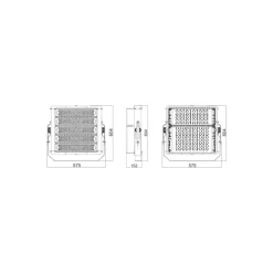 Ledvance LED Strålkastare Eco High Power Svart 500W 67500lm 90D - 840 Kallvit | IP65 - Symmetrisk