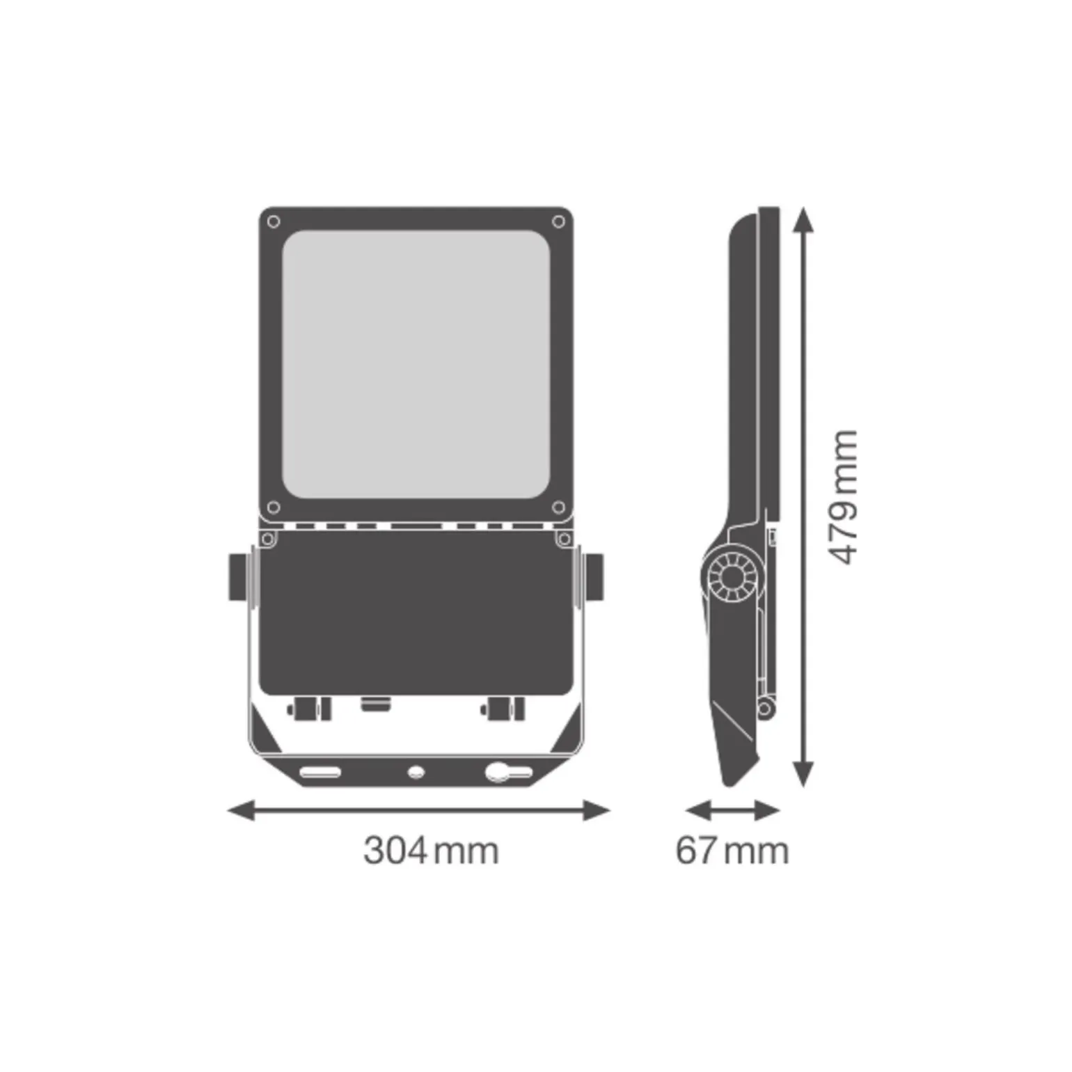 Ledvance LED Strålkastare Flex Vit 80W 8300lm 45x140D - 822 Extra Varm Vit | IP66 - Dali Dimbar - Asymmetrisk