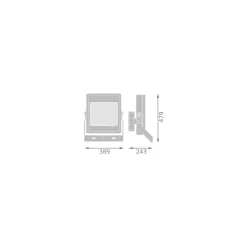 Ledvance LED Strålkastare High Mast Aluminium Svart 280W 39600lm 90D - 730 Varm Vit | IP66 - Symmetrisk - Exkl. Drivdon