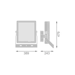 Ledvance LED Strålkastare High Mast Aluminium Svart 470W 56000lm 12D - 730 Varm Vit | IP66 - Symmetrisk - Exkl. Drivdon