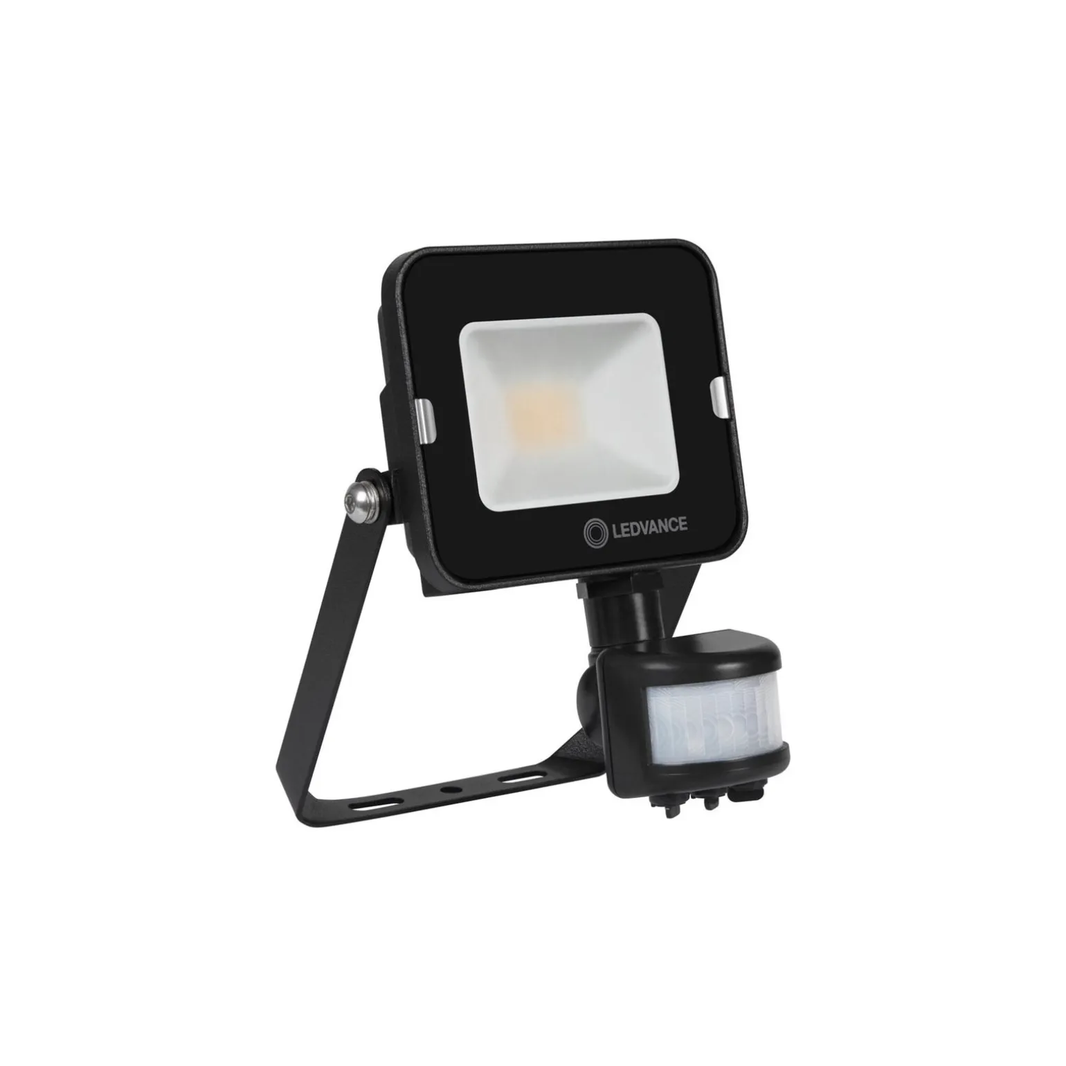 Ledvance LED Strålkastare Kompakt Svart 10W 1000lm 100D - 840 Kallvit | IP65 - Symmetrisk - Rörelse- och ljussensor