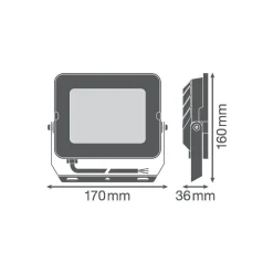 Ledvance LED Strålkastare Kompakt Vit 50W 5000lm 100D - 840 Kallvit | IP65 - Symmetrisk