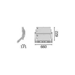 Ledvance LED Strålkastare Max Radial 10 Aluminium Grå 900W 172800lm 10D - 730 Varm Vit | IP66 - Symmetrisk