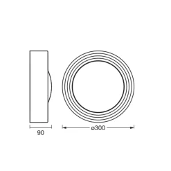 Ledvance LED Taklampa Orbis Betong Brun 13W 800lm - 830 Varm Vit | Dimbar