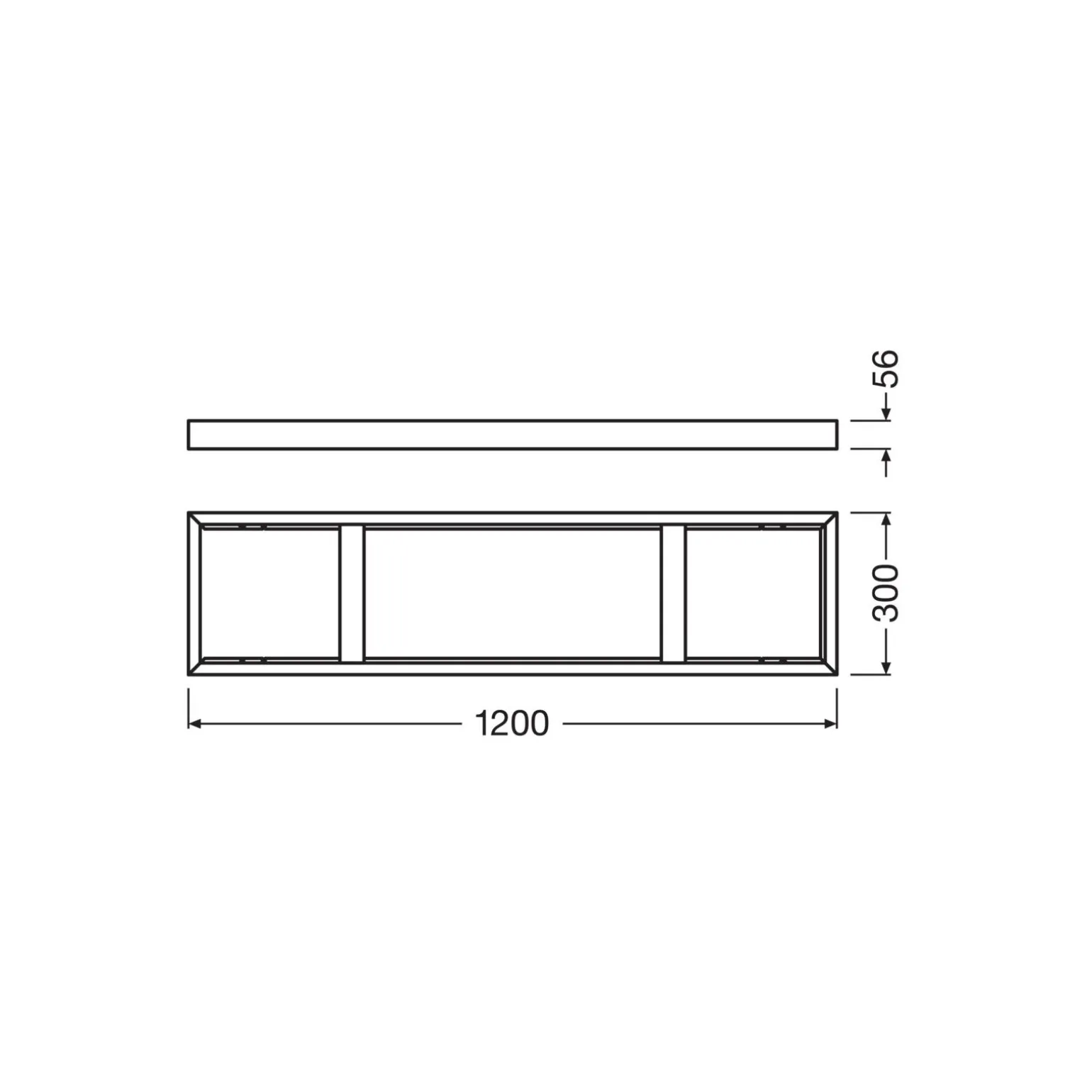 Ledvance Panel 1200 Avtagbar Avtagbar Ytmonterad Kit Svart