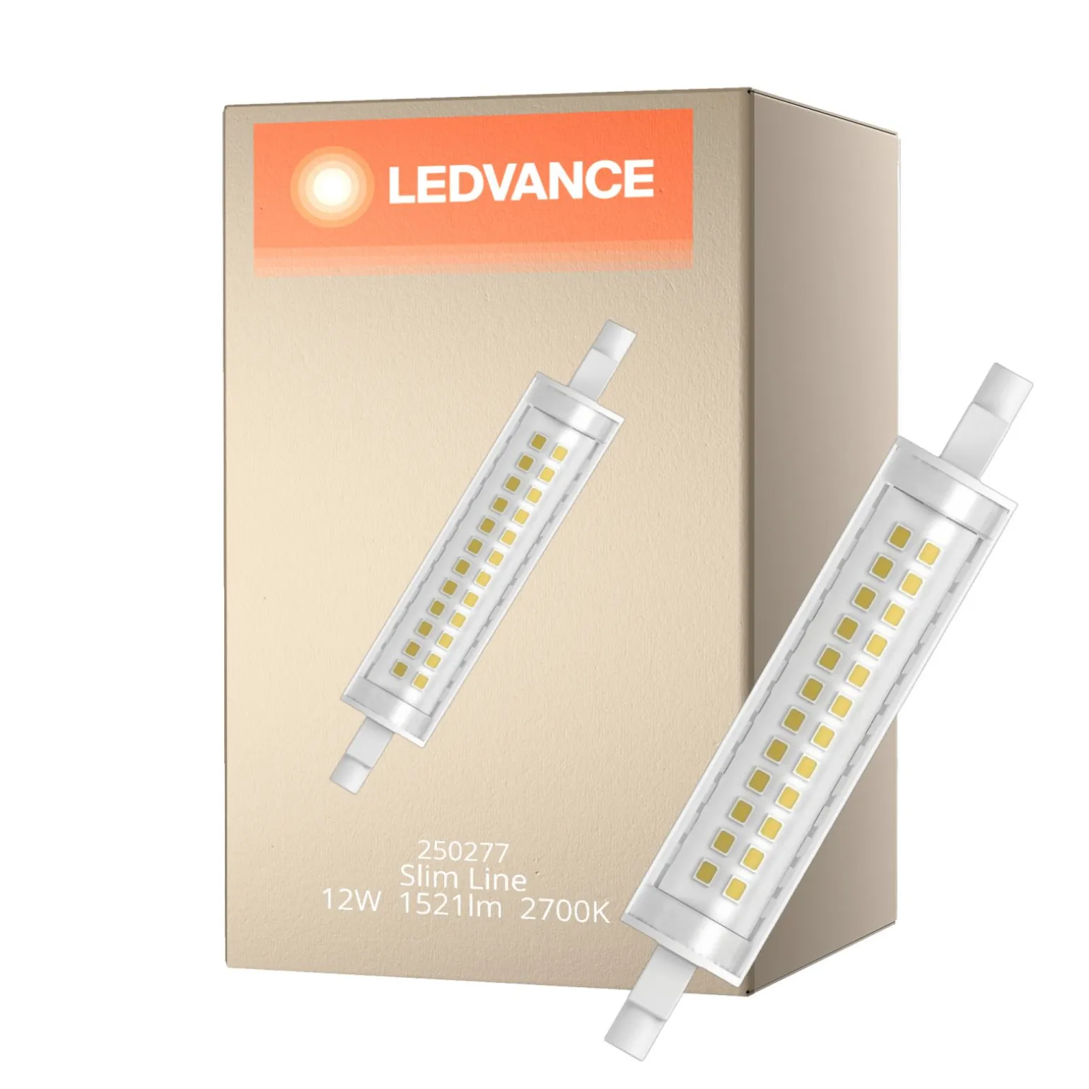 Ledvance Slim Line LED R7s 118mm Klar 12W 1521lm - 827 Extra Varm Vit | Ersättare 100W