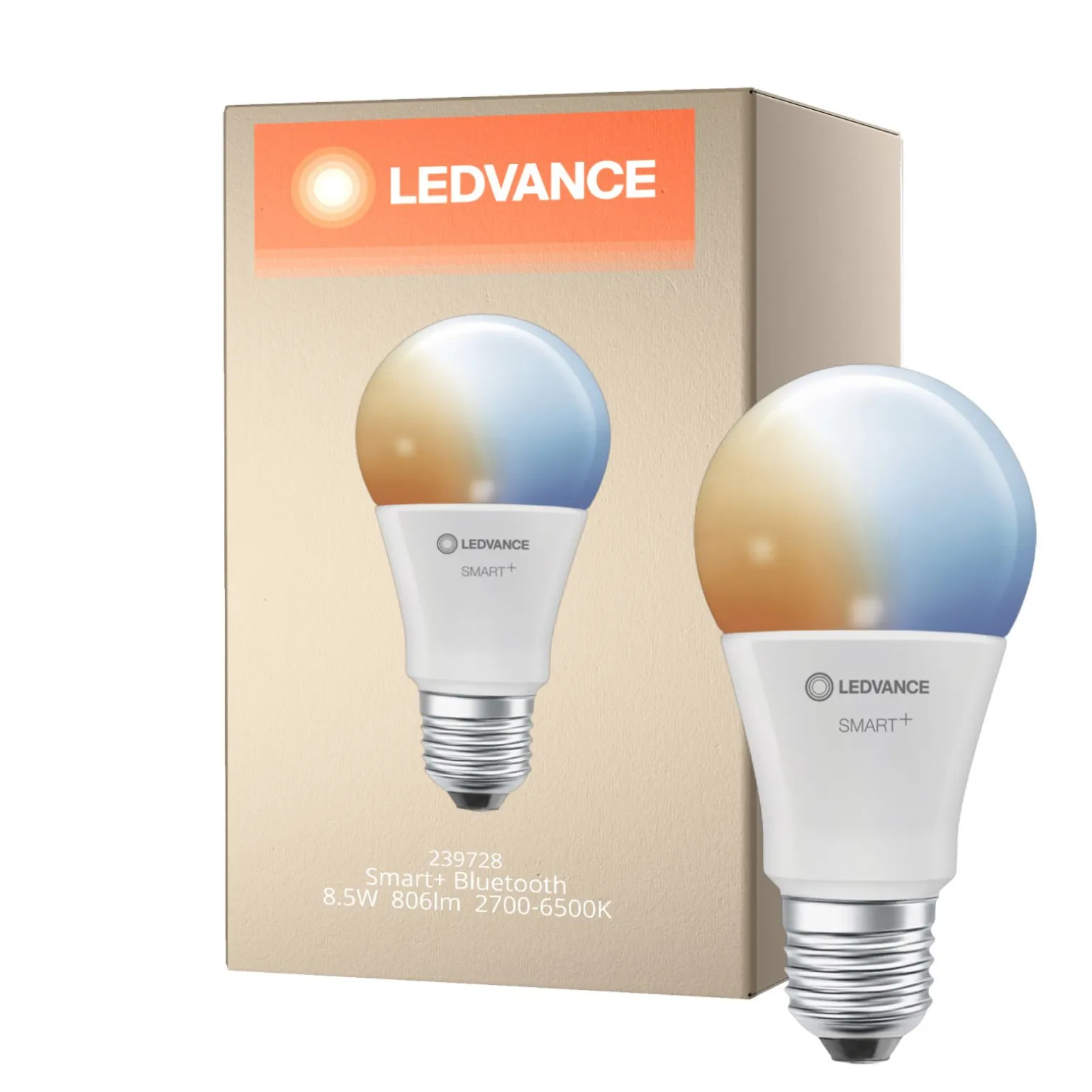 Ledvance Smart+ BT E27 Päron Classic 9W 806lm - 827-865 Justerbar Vit | Dimbar - Ersättare 60W