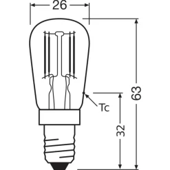 Ledvance Special LED E14 Rör one-handed Filament Klar 2.8W 250lm - 865 Dagsljus | Ersättare 25W