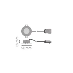 Ledvance Spot Combo Fire Rated FIX Vit 5W 560lm 60D - 840 Kallvit | Utskärning 70 - IP65 - Dimbar