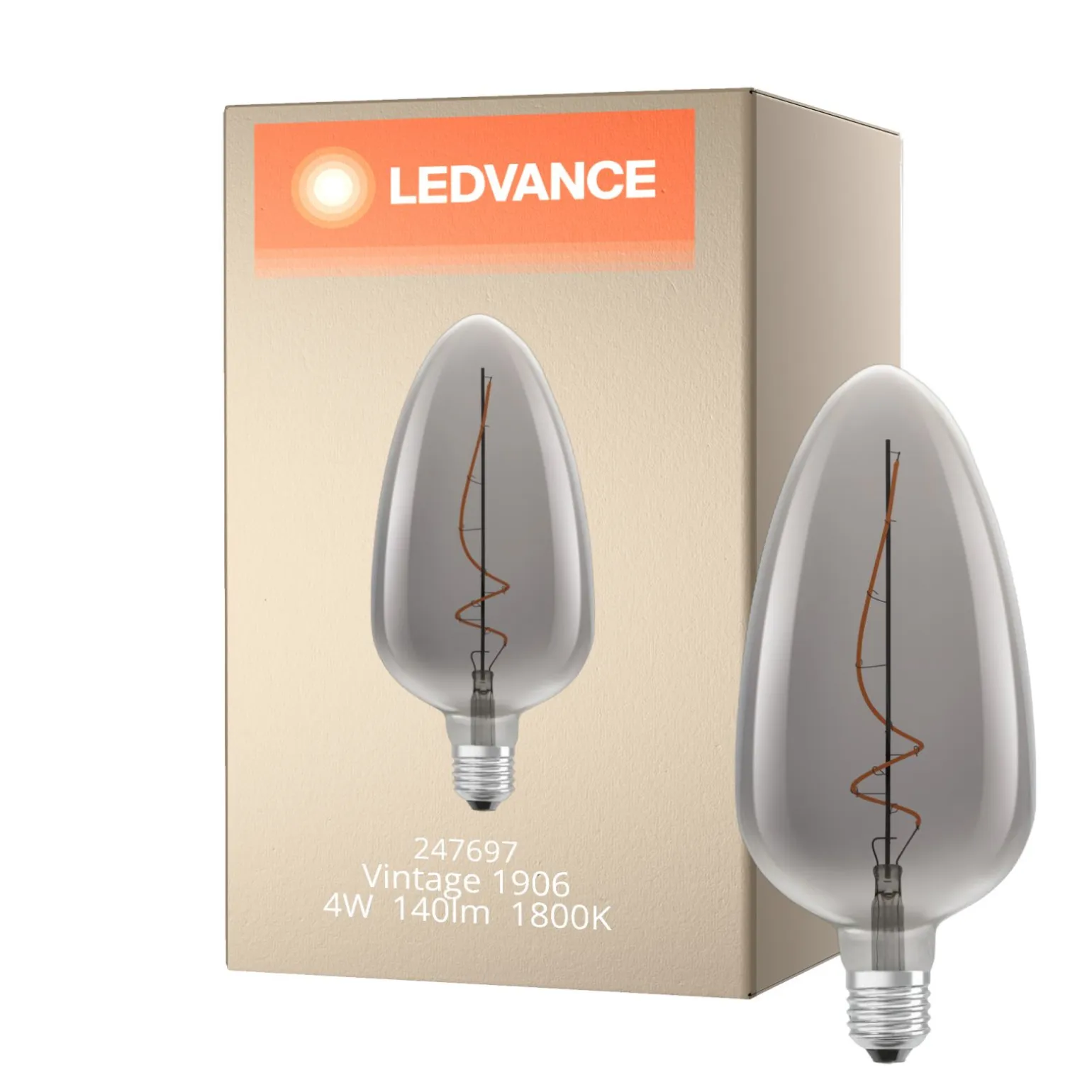 Ledvance Vintage 1906 LED E27 Kronljus Klar 4W 140lm - 818 Extra Varm Vit | Dimbar - Ersättare 15W