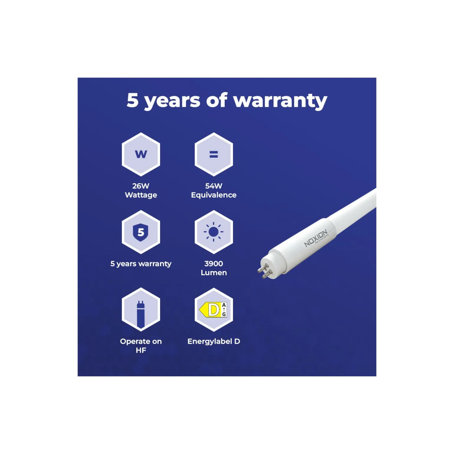 Noxion Avant LEDtube T5 Avant Extreme Electronic (HF) High Output 26W 3900lm - 840 Kallvit | 115cm - Ersättare 54W