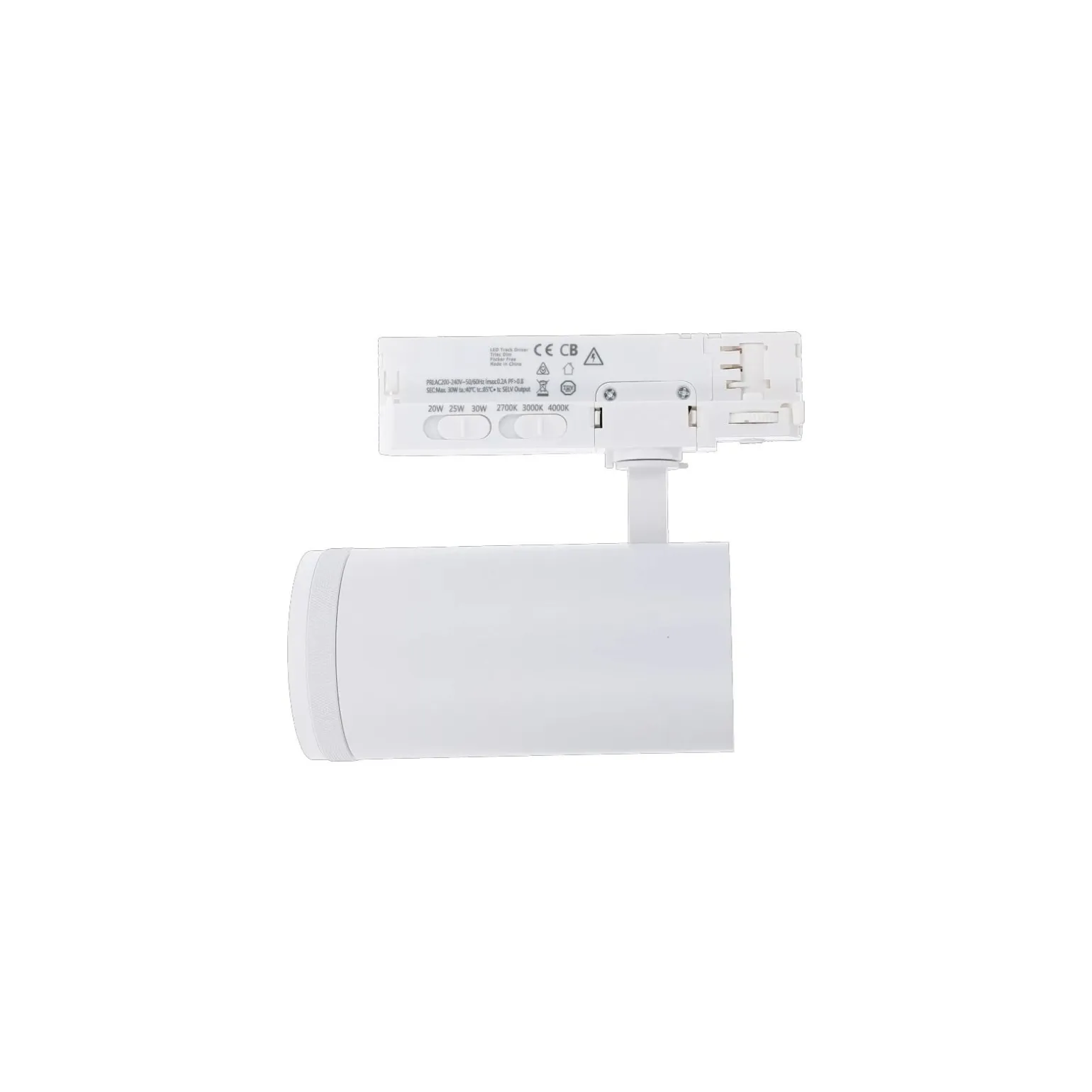 Noxion 3-Fas Spårbelysning Delta Aluminium Vit 30W 2250lm 15-55D - 927-930-940 CCT | Zoombar