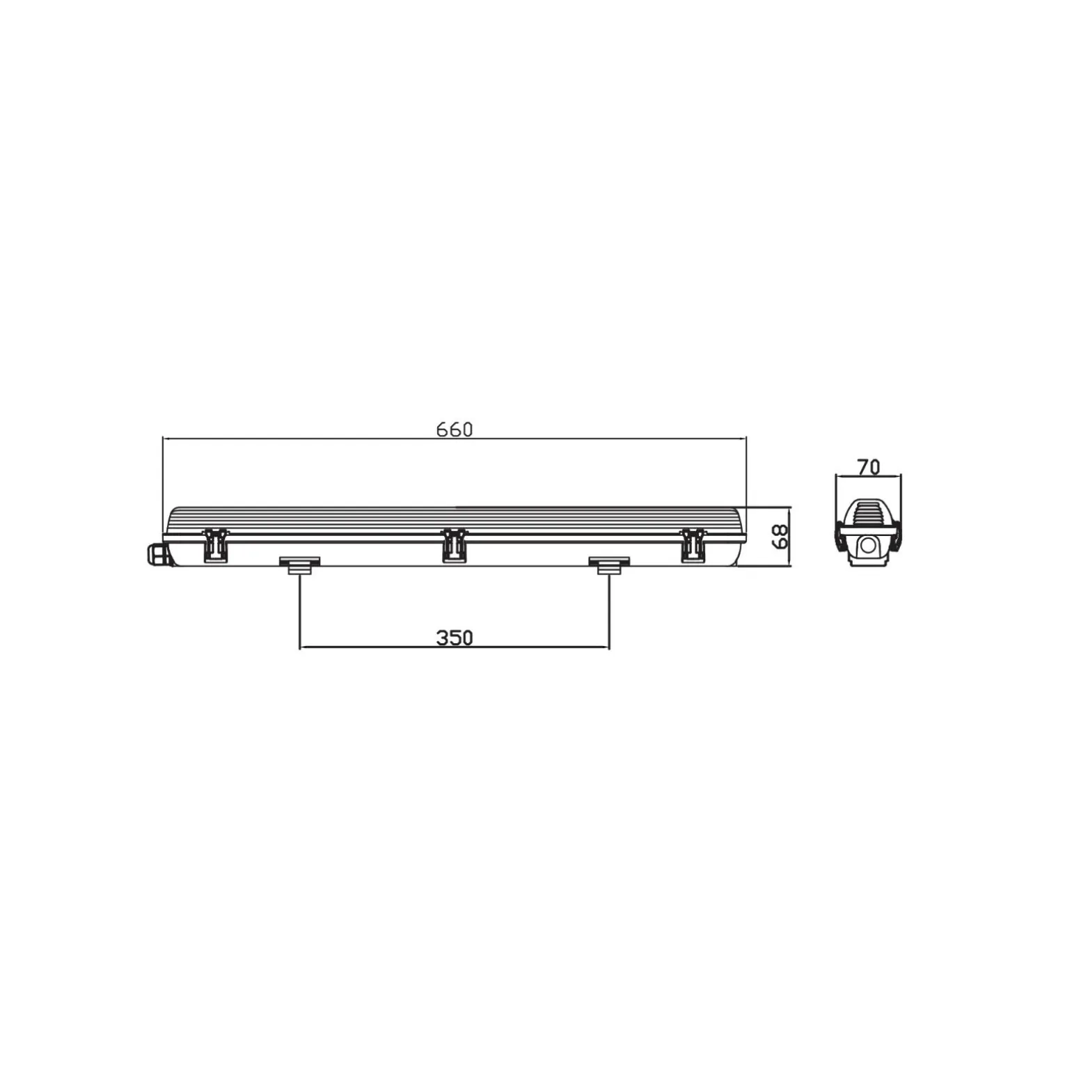 Noxion LED Allmänbruksarmatur Vattentät ArmaturPoseidon V2.0incl. 1x Noxion LED Rör T8 Standard Output 7.5W 900lm - 865 Dagsljus | 60cm