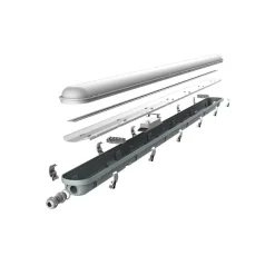 Noxion LED Allmänbruksarmatur Vattentät Poseidon V3.0 35-65W 4550-9100lm - 830-865 CCT | 150cm - Kabelgenomföring (5x2.5mm2)