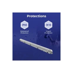 Noxion LED Allmänbruksarmatur Vattentät Poseidon V3.0 65W 8450/9100lm - 830-865 CCT | 150cm - Kabelgenomföring (5x2.5mm2) - Rörelse- Och Ljussensor