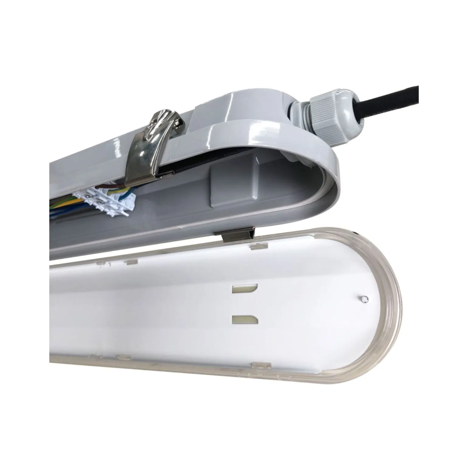 Noxion LED Allmänbruksarmatur Vattentät Poseidon V3.0 19-33W 2340/4200lm - 830-865 CCT | 120cm - Kabelgenomföring (5x2.5mm2) - 3 Timmar Nödbelysning