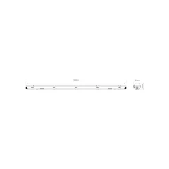 Noxion LED Allmänbruksarmatur Vattentät Poseidon V3.0 19-33W 2340/4200lm - 830-865 CCT | 120cm - Kabelgenomföring (5x2.5mm2) - 3 Timmar Nödbelysning