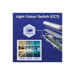Noxion LED Allmänbruksarmatur Vattentät Poseidon V3.0 65W 8450/9100lm - 830-865 CCT | 150cm - Kabelgenomföring (5x2.5mm2) - Dali Dimbar