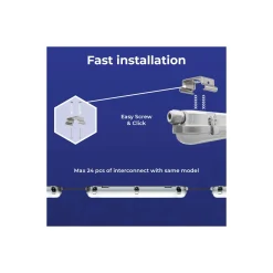 Noxion LED Allmänbruksarmatur Vattentät Poseidon V3.0 65W 8450/9100lm - 830-865 CCT | 150cm - Kabelgenomföring (5x2.5mm2) - Dali Dimbar
