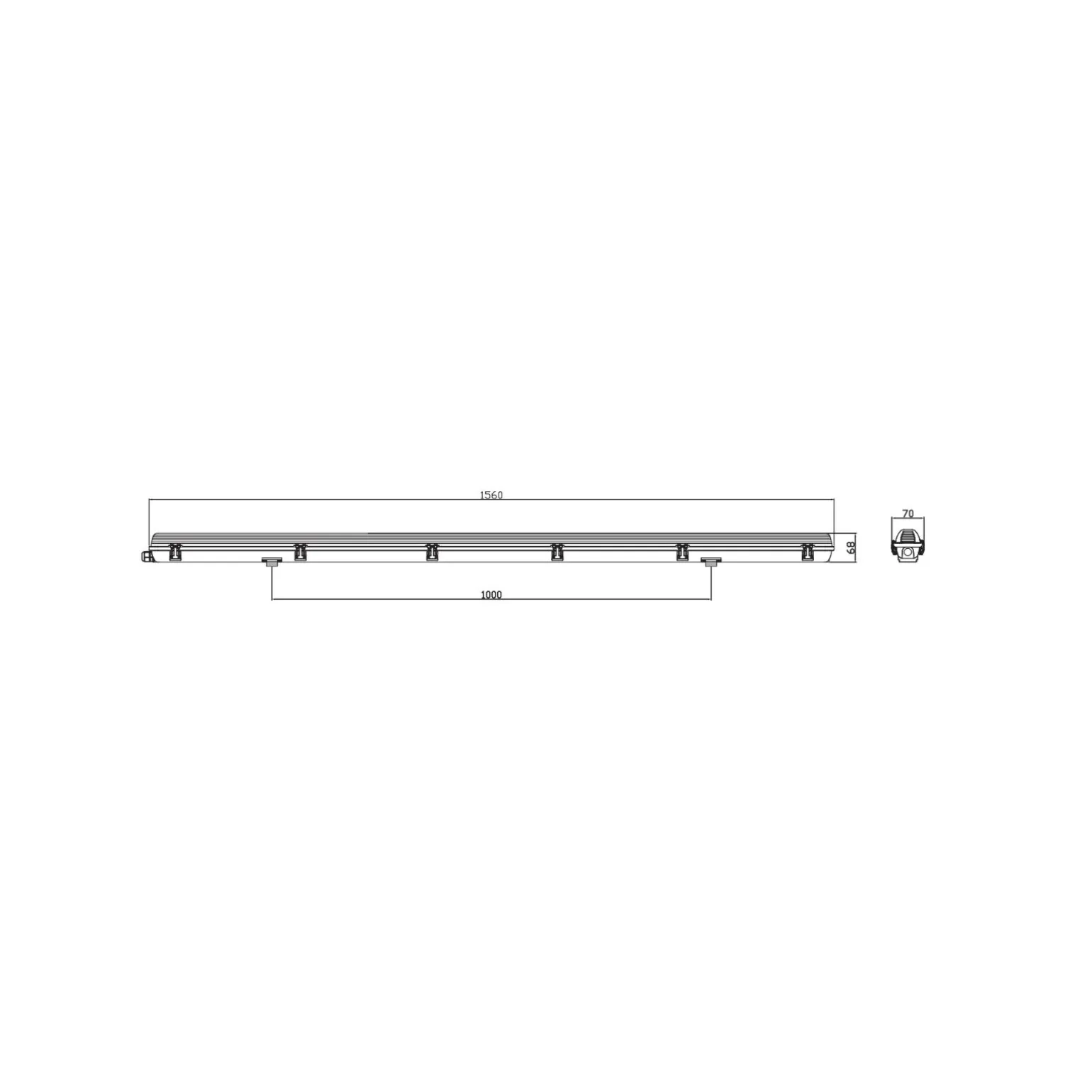 Noxion LED Allmänbruksarmatur Vattentät ArmaturPoseidon V2.0incl. 1x Noxion LED Rör T8 Standard Output 19W 2300lm - 865 Dagsljus | 150cm