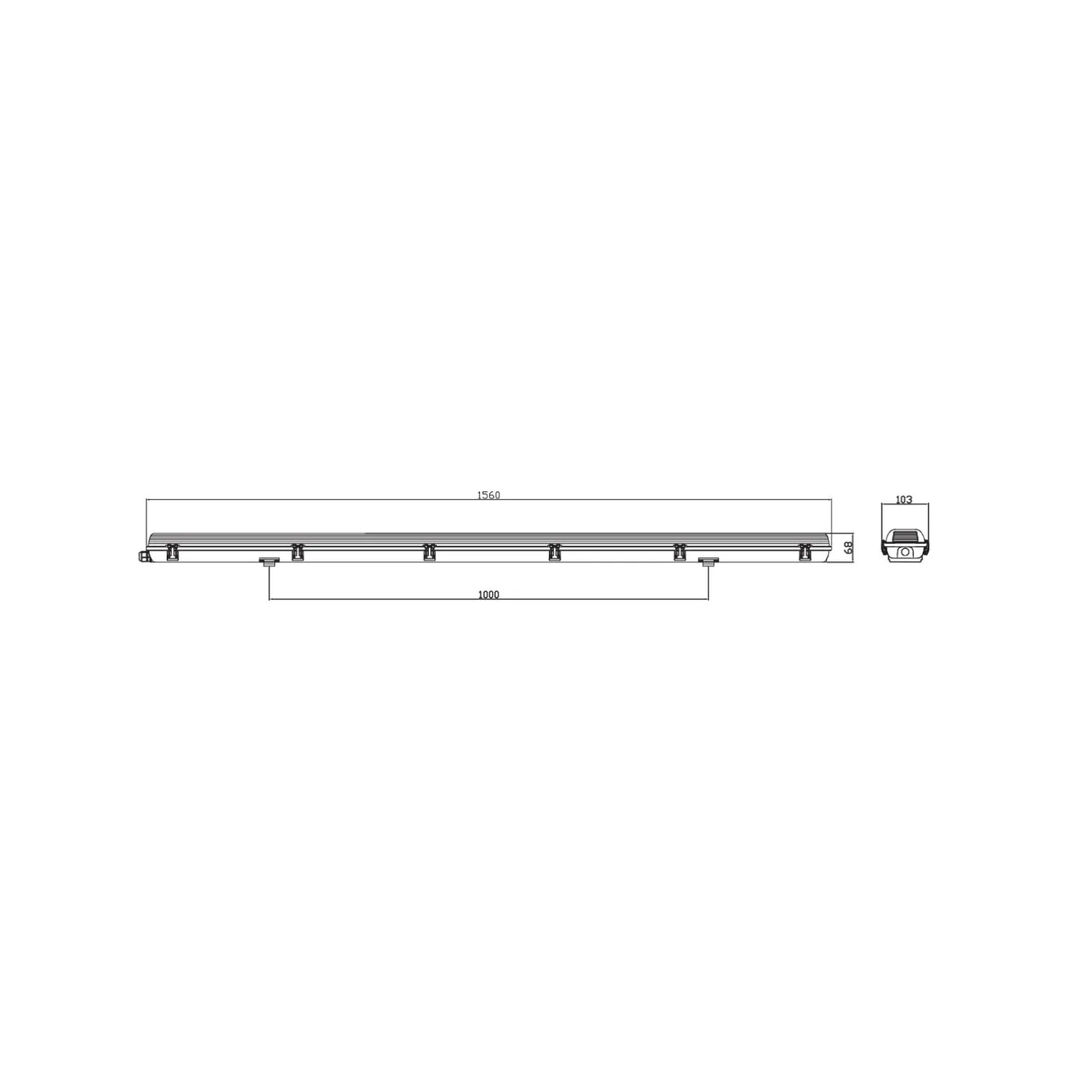 Noxion LED Allmänbruksarmatur Vattentät ArmaturPoseidon V2.0incl. 2x Noxion LED Rör T8 Standard Output 19W 2x2300lm - 830 Varm Vit | 150cm