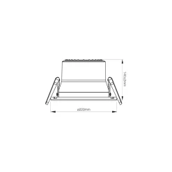 Noxion LED Downlight Apollo V2.0 25W 2960lm 60D - 830/840 CCT | 220mm - Utskärning 200mm - Aluminium Reflektor - Dali Dimbar