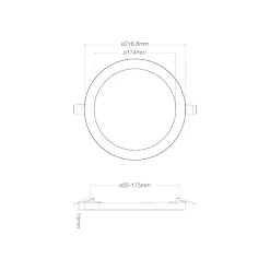 Noxion LED Downlight Ecowhite Krom 18W 1530lm - 830-840-860 CCT | Utskärning 55-175mm - Dimbar