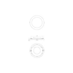 Noxion LEDDownlight SlimV2.0TRIAC Dimbar 24W 2400lm 830 Varm Vit |225mm - Utskärning 200mm - IP44