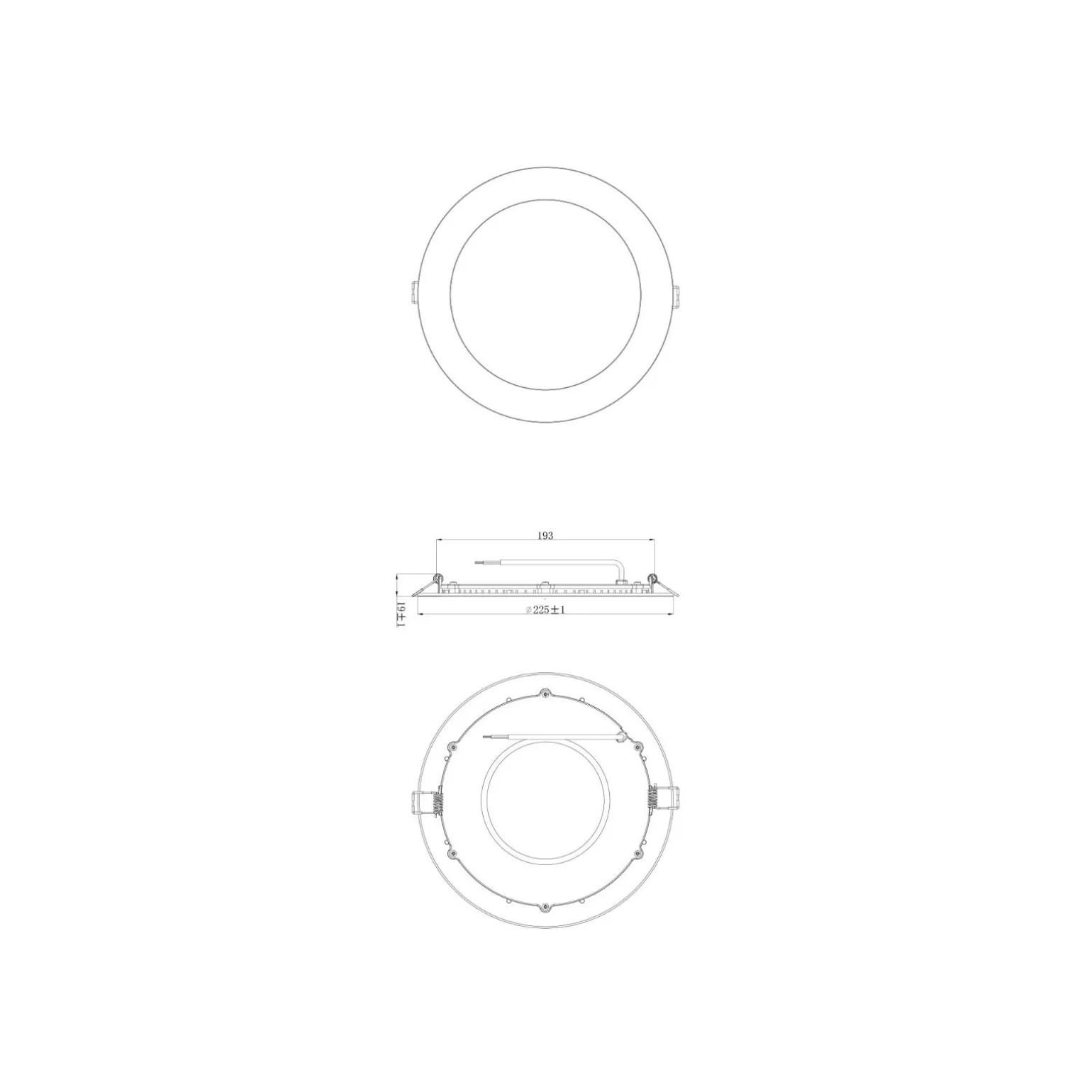 Noxion LED Downlight Slim V2.0 20W 2000lm 120D - 830 Varm Vit | 225mm - Utskärning 200mm - IP44 - Dali Dimbar