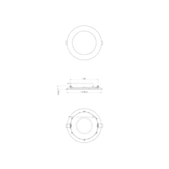 Noxion LED Downlight Slim V2.0 12W 1200lm 120D - 840 Kallvit | 170mm - Utskärning 150mm - IP44 - 1-10v Dimbar