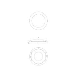 Noxion LED Downlight Slim V2.0 24W 2400lm 120D - 830 Varm Vit | 225mm - Utskärning 200mm - IP44 - Dali Dimbar