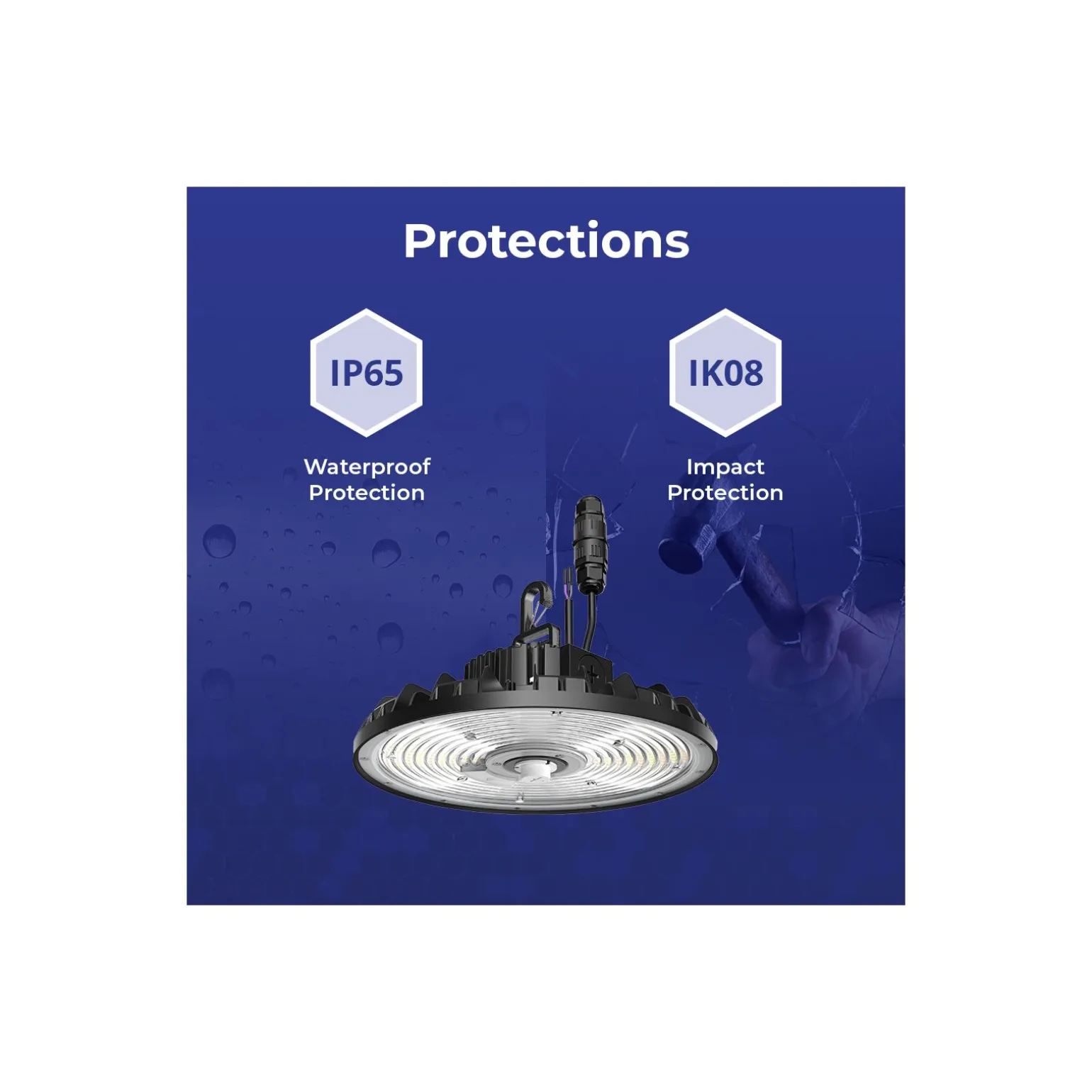 Noxion LED Highbay Concord V4.0 100-200W 17000-34000lm 90D - 840/852/865 CCT | IP65 - 1-10V Dimbar - Ersättare 520W - Justerbara Watt