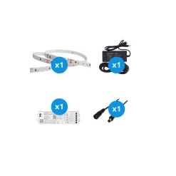Noxion Led-Ljusslingor Naga 5 Meter Komplett set - Smart Wifi - 24V - 120LEDs/m - 9.6W/m - 927 Extra Varm Vit | 8mm - IP20 - Bästa Färgåtergivning - SMD2835