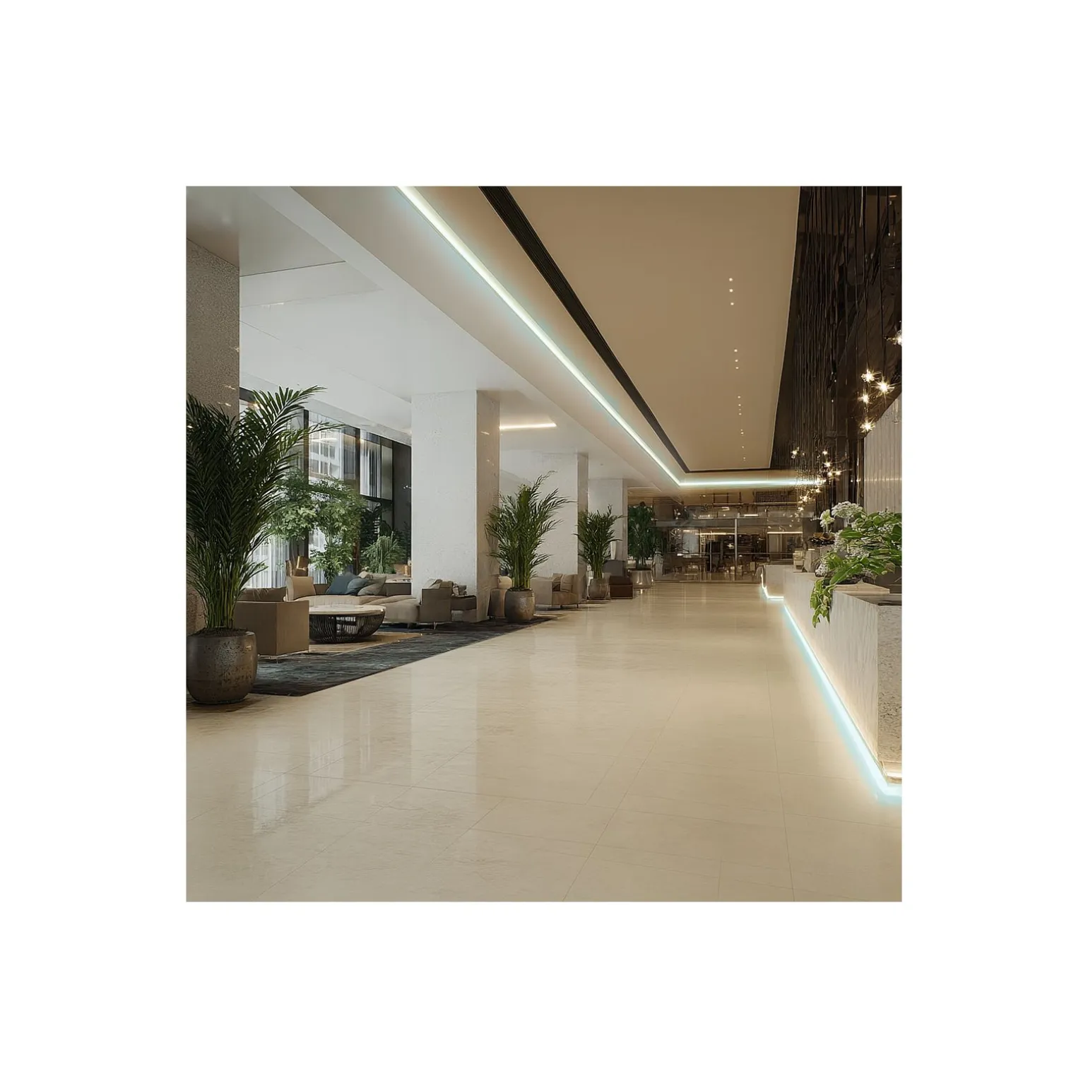 Noxion Led-Ljusslingor Naga 5 Meter IP20 COB/320 24V 8W/m 965 /8mm/50mm + DC Sladd