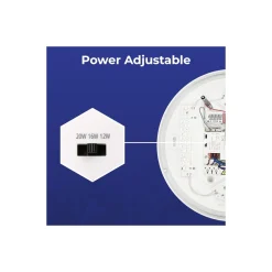 Noxion LED Plafond Corido V2 Vit 12W 1200lm 830-840-865 CCT | IP44 - Nöd 3h