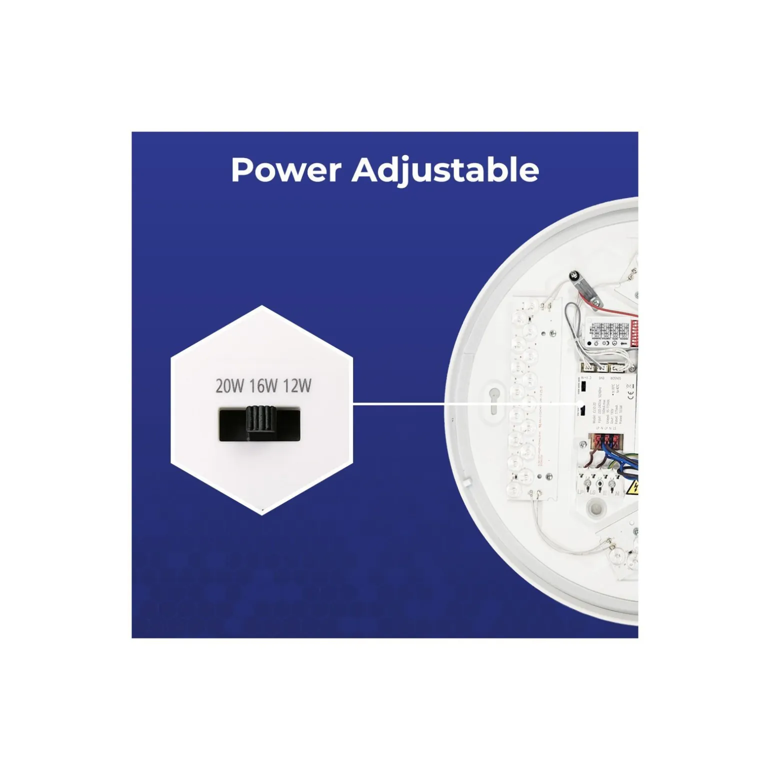 Noxion LED Plafond Corido V2 Vit 12W 1200lm 830-840-865 CCT | IP44 - Nöd 3h