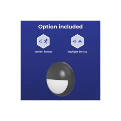 Noxion LED Plafond Pro V2 12/16/20W 2400lm - 830-840-865 CCT | 325mm - IP65 - Rörelse- och Ljussensor + Ögonlock Ring Svart
