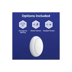 Noxion LED Plafond Pro V2 12/16/20W 2400lm - 830-840-865 CCT| 325mm - IP65 - Rörelse- och Ljussensor - 3 Timmar Nödbelysning + Ring Vit
