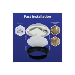 Noxion LED Plafond Pro V2 12/16/20W 2400lm - 830-840-865 CCT | 325mm - IP65 - Rörelse- och Ljussensor - 3 Timmar Nödbelysning + Ring Svart